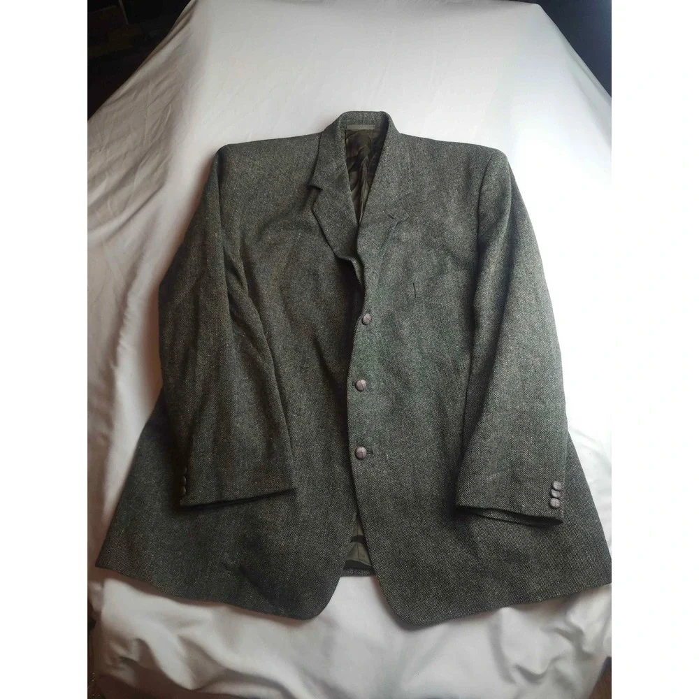 Kennedy of Ardara Donegal Tweed Blazer Green Wool Sport Coat Made Ireland Mens